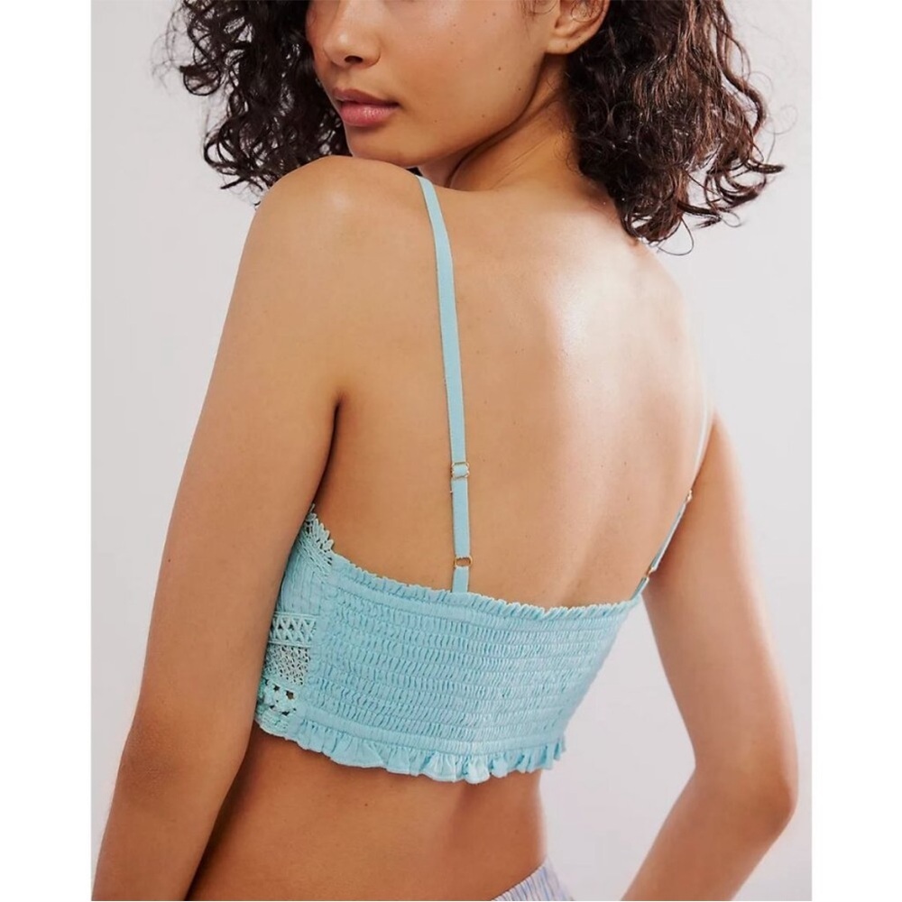 Free People Tallulah Bralette in Aqua-esque Blue Sizes Small $48 Retail NWT - Picture 2 of 12